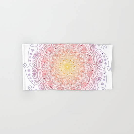 Round ornament - color Hand & Bath Towel