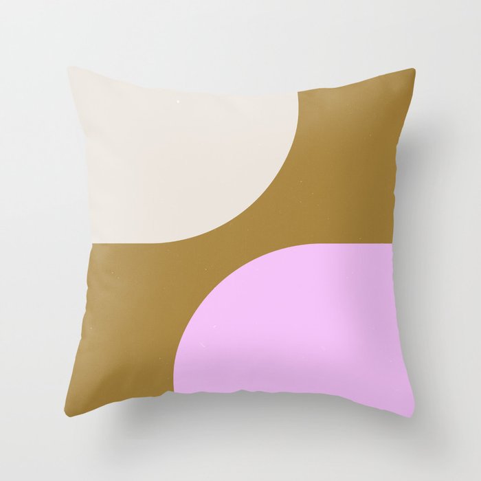 Tan + Nude + Pink Midcentury Modern Arches Throw Pillow