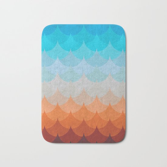 Colorful minimalist waves II Bath Mat