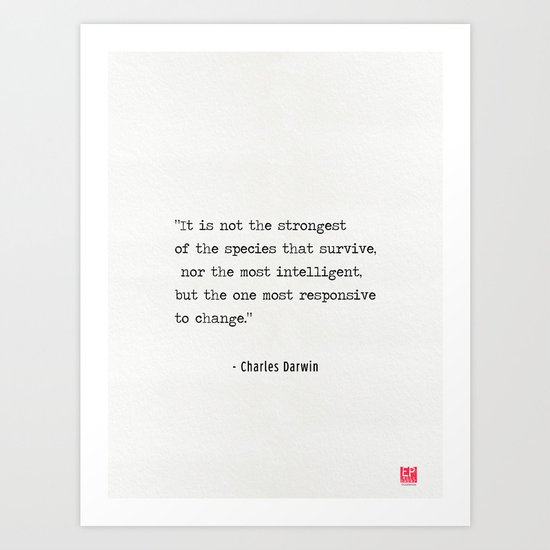 Charles Darwin quote Art Print