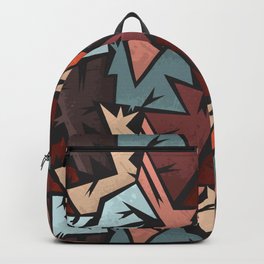 Abstract urban backdrop with curved geomtry seamless pattern and grunge spots in street style Backpack