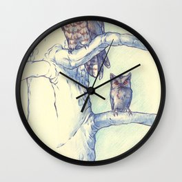 Two Owls Wall Clock