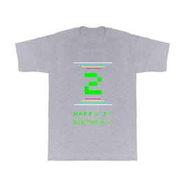 [ Thumbnail: 2nd Birthday - Nerdy Geeky Pixelated 8-Bit Computing Graphics Inspired Look T Shirt T-Shirt ]