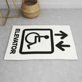 Disabled People Elevator Sign Area & Throw Rug