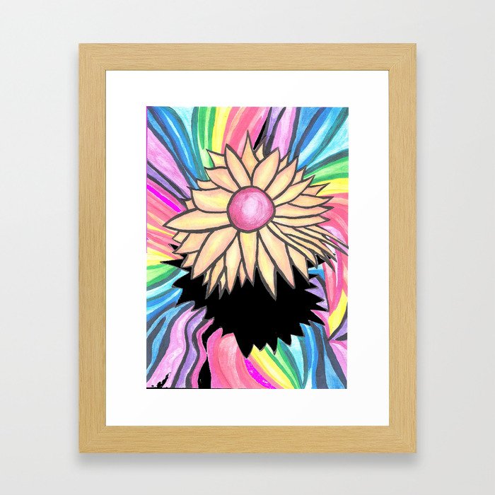 Rainbow Flower Framed Art Print