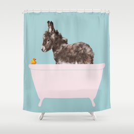Baby Donkey in Bathtub Shower Curtain