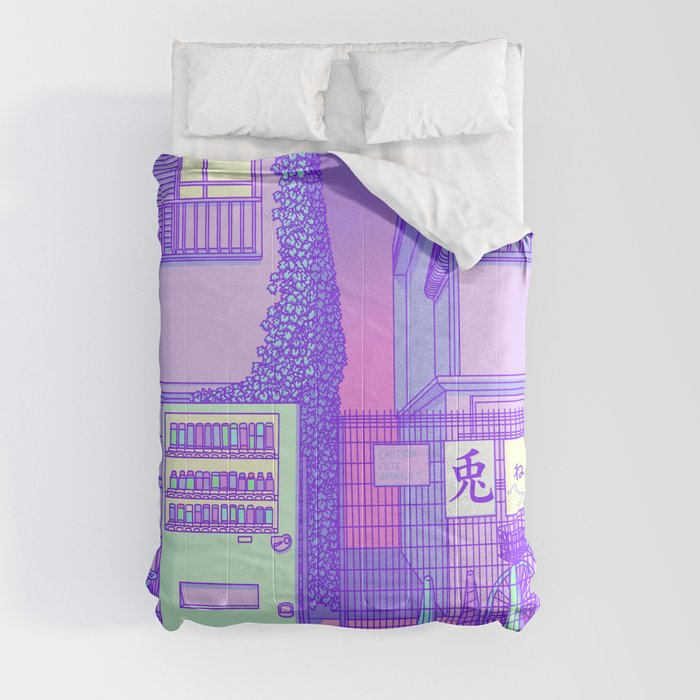 Pastel Tokyo Cats Comforter by SURUDENISE | Society6