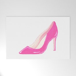 Pastel Pink High Heel Shoes Welcome Mat