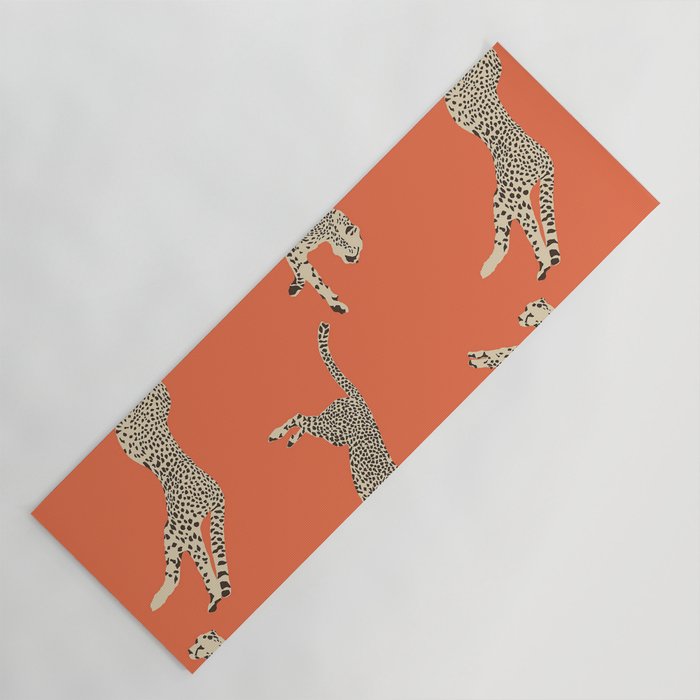 Leaping Cheetahs Tangerine Yoga Mat