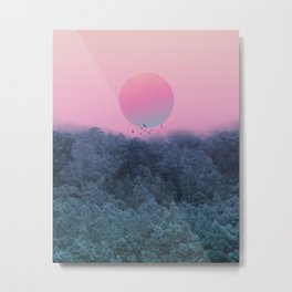 Graphic Sun In The Forest Metal Print