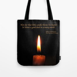 Shakespeare Candle Flame Tote Bag