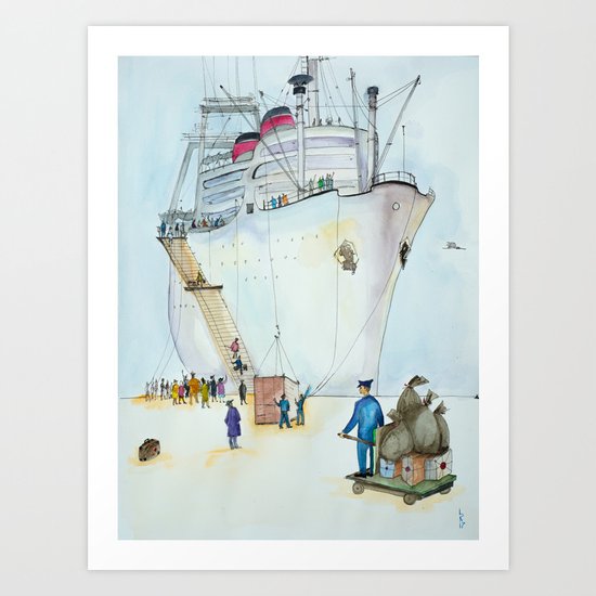 In the seaport Art Print