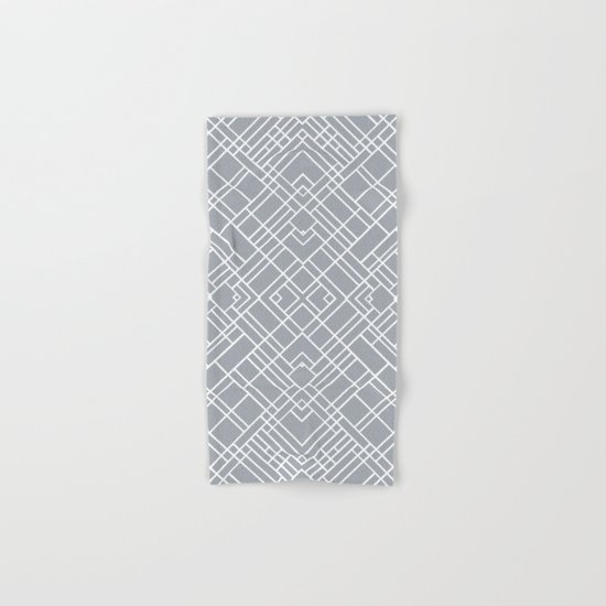 Map Outline 45 Grey Repeat Hand & Bath Towel