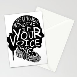 Ruth Bader Speak Your Mind Even If Your Voice Shakes, notorious rbg, ruth bader ginsburg Stationery Card