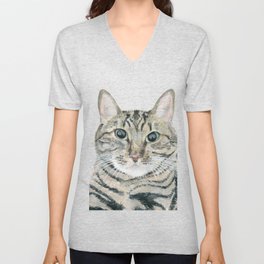 The portrait of the cat V Neck T Shirt