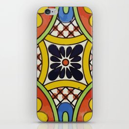Colorful sunflower folklore mexican tile bohemian pattern iPhone Skin