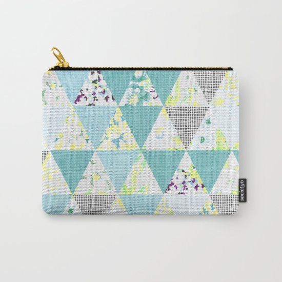 PASTEL NEON GEO FLORALS IN MINT Carry-All Pouch