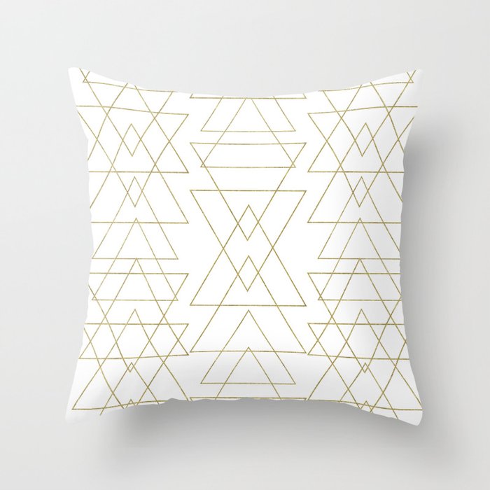 Gold geometric pillow clearance