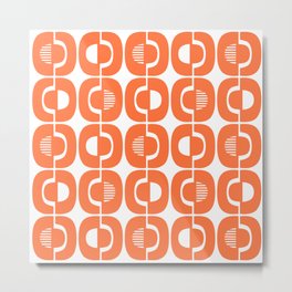 Retro Mid Century Modern Pattern 339 Orange Metal Print | Hollywood, Regency, Midcenturymodern, Scandinavian, Geometric, 1970S, Shapes, Midcenturygeometric, 1950S, Pattern 