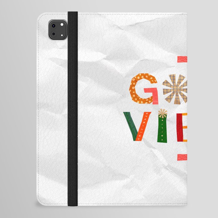 Good Vibration paper collage. Summer gifts. iPad Folio Case
