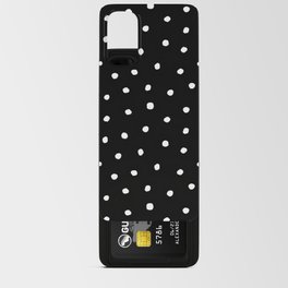 Minimal White Dots with Black Background Android Card Case
