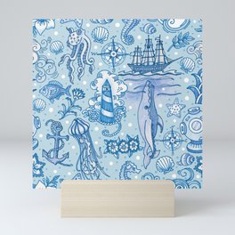 Ocean Toile Mini Art Print