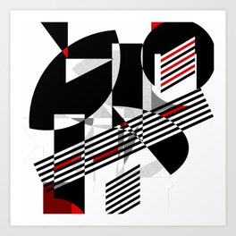 Black and white meets red version 27 Art Print