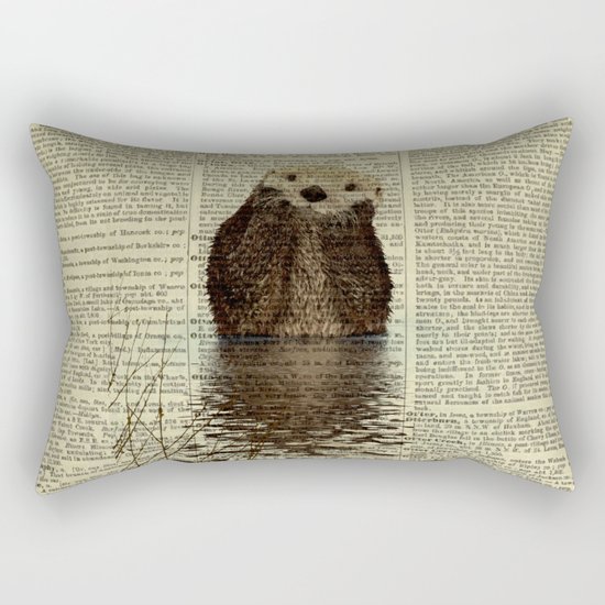 Otter in Love Rectangular Pillow