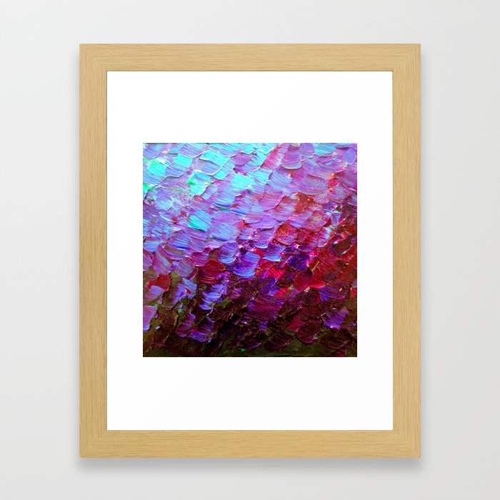 Mermaid Scales Colorful Ombre Abstract Acrylic Impasto Painting Violet Purple Plum Ocean Waves Art Framed Art Print By Ebiemporium Society6