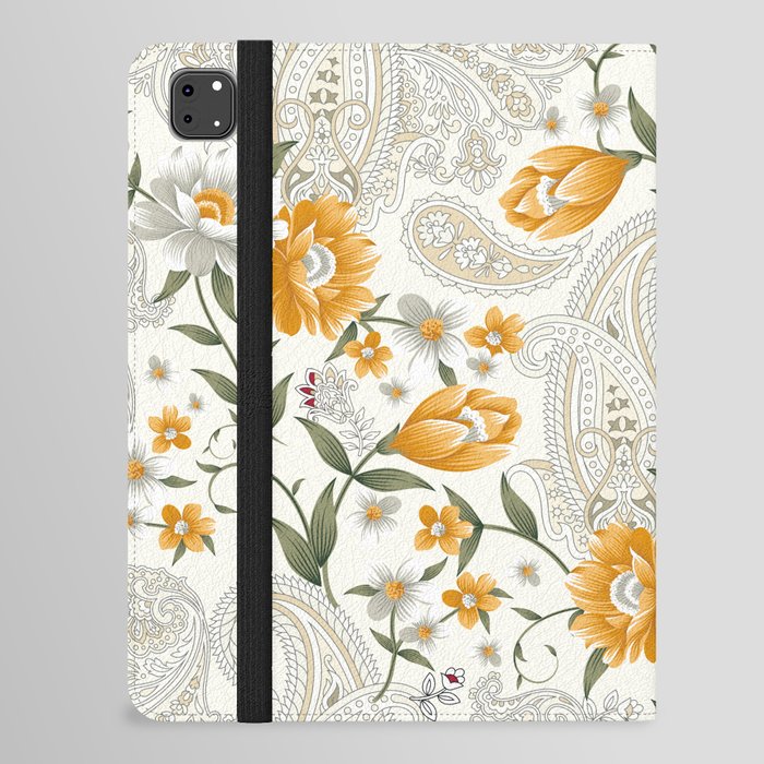 Seamless traditional Indian paisley with flower pattern iPad Folio Case