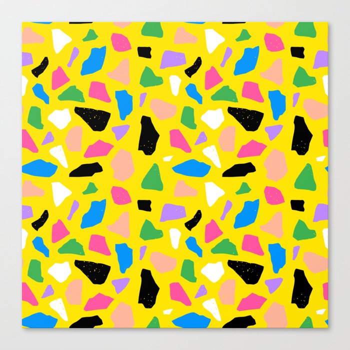 Colorful terrazzo flooring seamless pattern Canvas Print