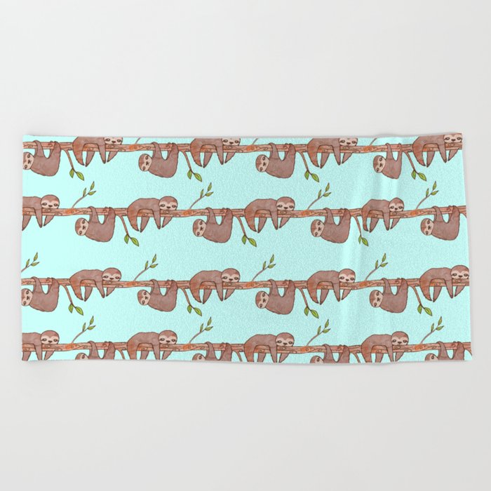 Lazy Baby Sloth Pattern Beach Towel