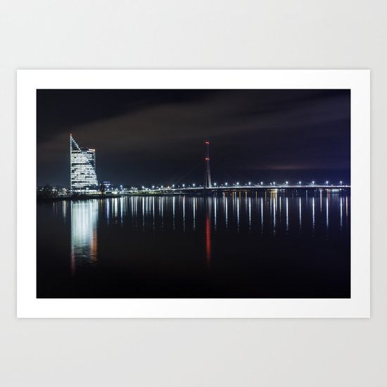 Bridge at evening Art Print