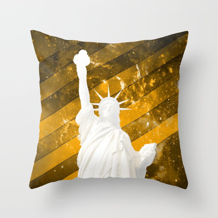 Liberty Gold Pop Art Throw Pillow