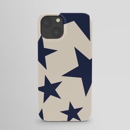Navy & Light Beige Big Ol' Stars iPhone Case