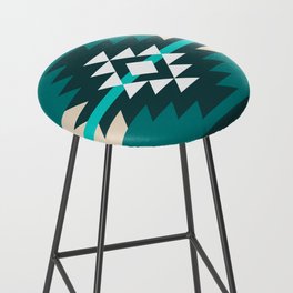 Aztec design in turquoise color Bar Stool