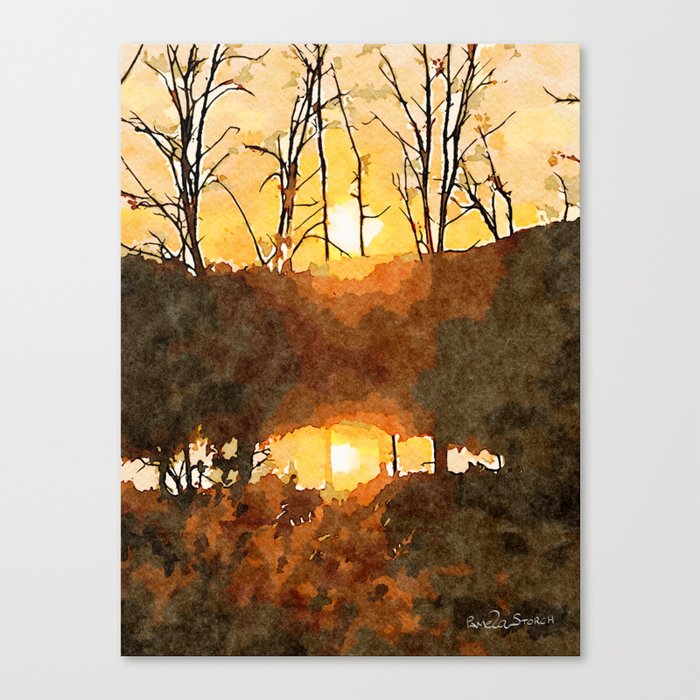 Sunset as the Phoenix's Rise Canvas Print