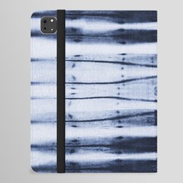 horizontal stripes shibori blue indigo iPad Folio Case