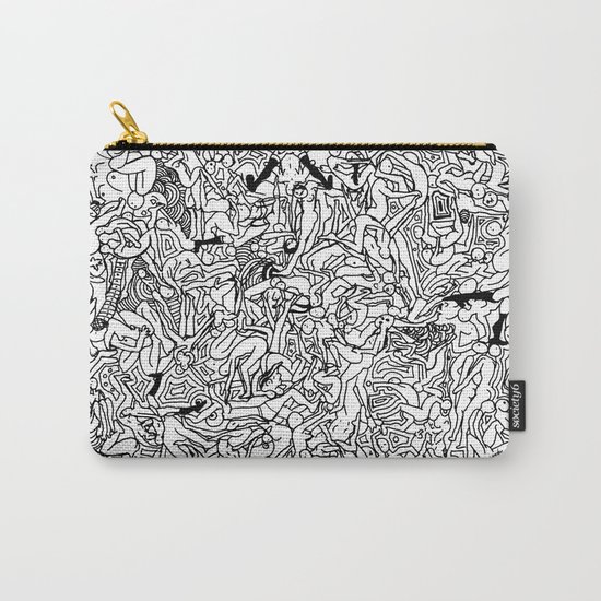 Lots of Bodies Doodle in Black and White Carry-All Pouch
