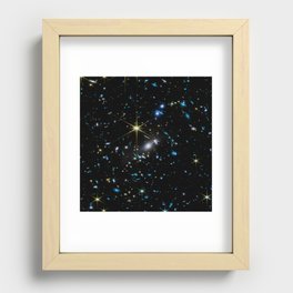 Galaxies of the Universe Teal Gold first images Recessed Framed Print