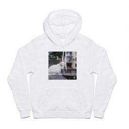 White Cat Licked Sits On Stree Hoody
