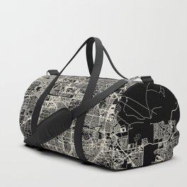 USA, PARADISE CITY - Black and White Map Duffle Bag