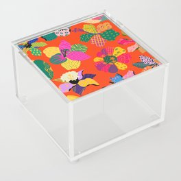 Tropical Flowers Color Pop Orange Acrylic Box