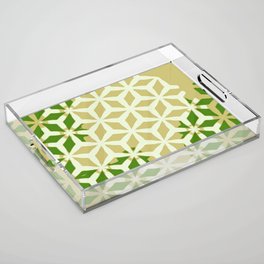 Retro Modern Color Block Yellow Green Beige Acrylic Tray