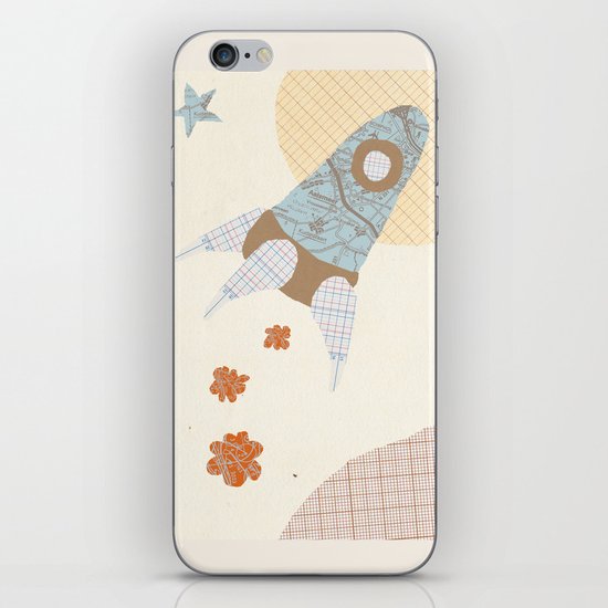 spaceship collage iPhone & iPod Skin