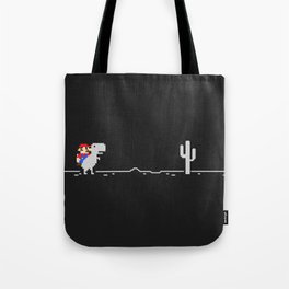 Riding the little T-Rex without Internet connection at night Tote Bag