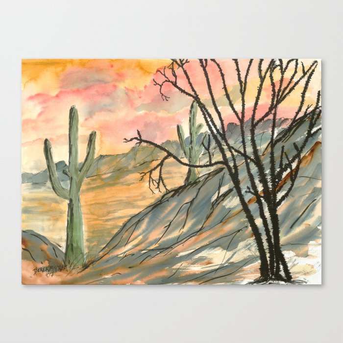 Southwestern Art Desert Painting Canvas Print By Derekmccrea