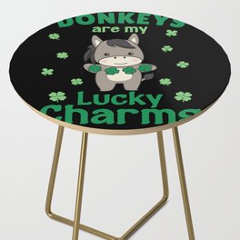 Donkeys Are My Lucky Charms St Patrick's Day Side Table