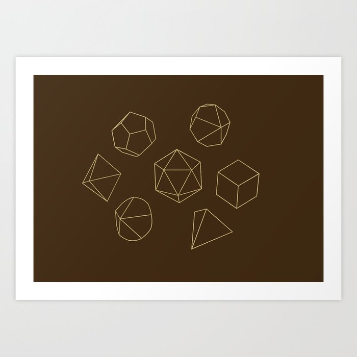 Outline Of Dice In Gold Brown Art Print By Latheandquill Society6 Outline Of Dice In Gold Brown Art Print By Latheandquill Society6