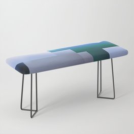 Bold Color Blocks Blue Teal Gray Bench